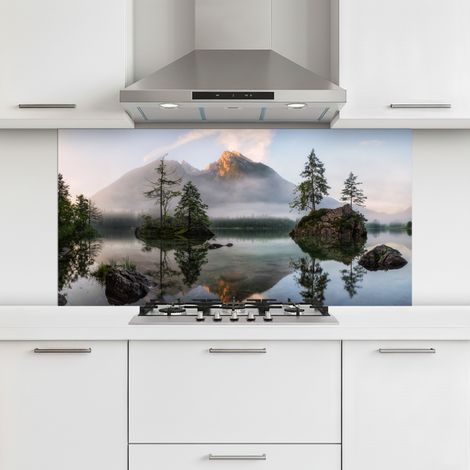 CRÉDENCE CUISINE Eau - Paysage - Montagne - Arbres 120x60 cm (1/5)