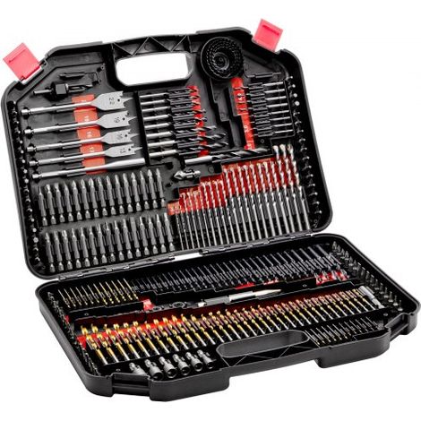 Bohrerset 246-teilig, Bohrer- und Schrauberbit-Set, Schraubendreherbit-Set geeignet zum Bohren und Schrauben in Holz, Metall und Zement, Bohrer-Sets Kombi-Set sortiert in geordneter Tragkoffer (1/5)