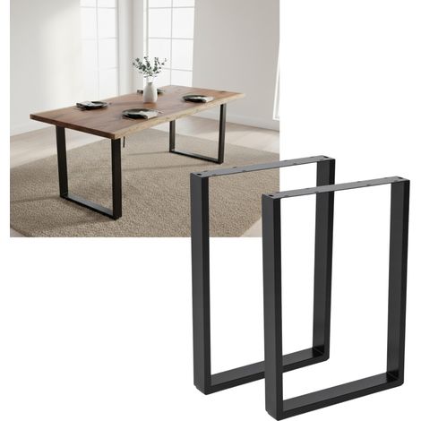 2 gambe nere per mobili, gamba per soppalco per tavolo, panca, armadio, altezza 72 cm (1/5)