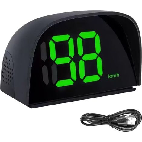 Digitaler HUD-Tachometer für Autos mit USB-Anschluss, universeller km/h-LED-Anzeige, intelligenter 360°-Geschwindigkeitsanzeige, GPS-Bildschirm, Head-Up-Display, geeignet für Fahrräder, Motorräder und (1/5)