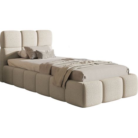 Selsey Cloudy – Polsterbett 90x200 cm, Bouclé Hellbeige (1/5)