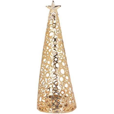 Bougeoir en alliage d'aluminium, chandelier d'arbre de nol exquis, décoration de la maison, or (1/5)