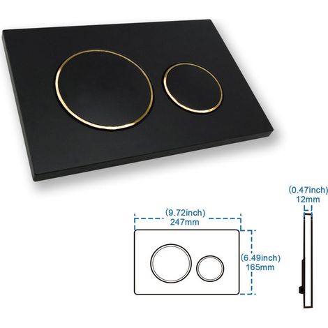 Panneau Caché Noir Anneau D'or Brillant Bouton De Remplissage De Toilette-