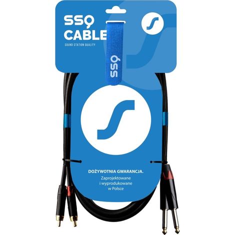 SSQ RCAJM2 SS-1428 Cable 2x RCA - 2x Jack mono de 6,3 mm, 2 m, negro (1/2)