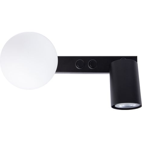 Applique moderna nera sfera vetro bianco G9+GU10 Tavira (1/4)