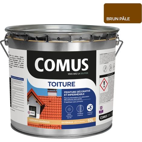 Comus – Peinture décorative imperméable pour toiture 10L – Brun pâle – Élasticité 400% – Résistante aux UV et aux intempéries (1/4)