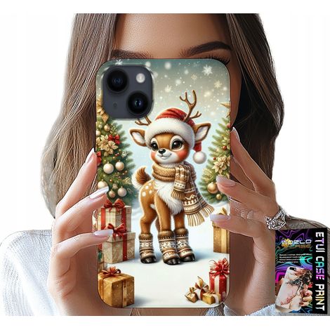 Custodia per iPhone 13 - renne, motivi natalizi + vetro (1/5)