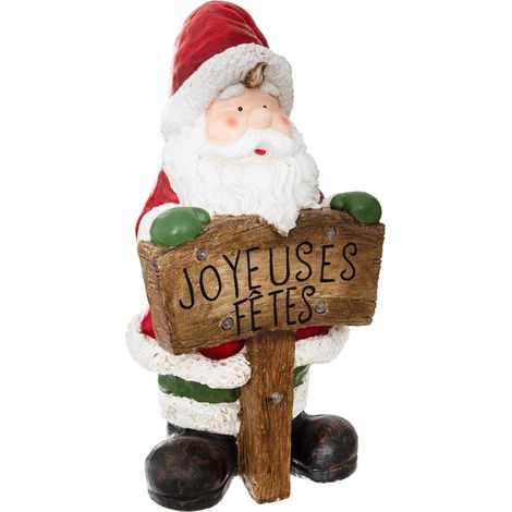 Fééric Lights And Christmas – Déco lumineuse Père Noël 70 cm – 5 LED multicolores – Oxyde de magnésium – Pour intérieur – Atmosphère festive