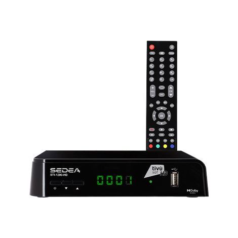 Récepteur satellite tivusat HD STI-1200 – Décodeur DVB-S2 avec carte tivùsat incluse – Alimentation 12V pour utilisation mobile – Sedea