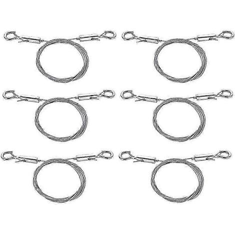 Lot de 6 fils de suspension réglables pour tableaux, 2 m x 1,5 mm, avec crochet, en acier inoxydable - Yvan-AquaForge (1/5)