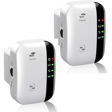 Wifi Extender - 300 Mbps - Port Ethernet - Mode WPS et AP - Design Compact - Pour Chambre, Bureau, Studio - Blanc (1/5)