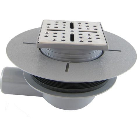 Piletta di scarico ORIZZONTALE per Piatto Doccia RAINY e HIGH RAINY - Griglia in Acciaio inox Cromo