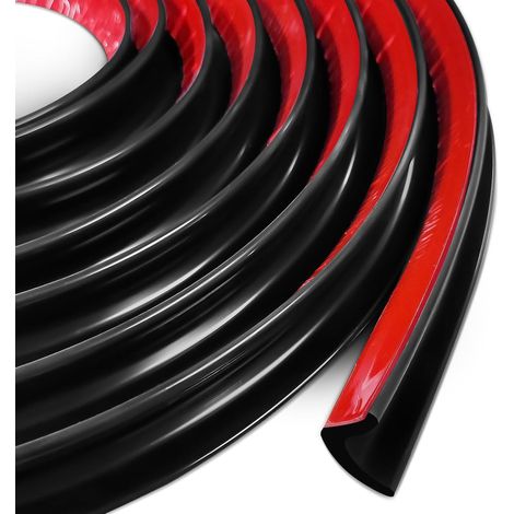 J Shape Gouttière RV,5M Dos Autocollant Bande de Déviation de Pluie de Toit, Gouttière Voiture PVC pour Véhicule Camion Voiture Van Bateau Yacht (Noir) (1/5)