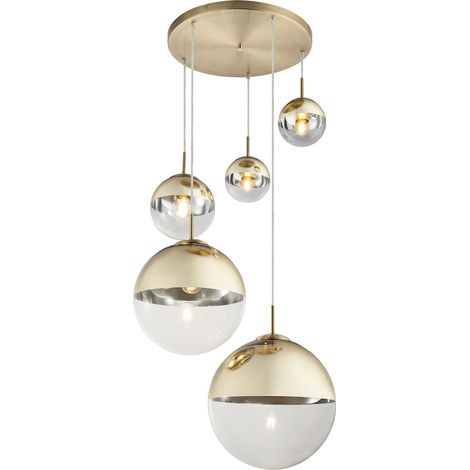Globo - lámpara colgante - Varus - dorado - vidrio - Ø 65cm - E27 (1/4)