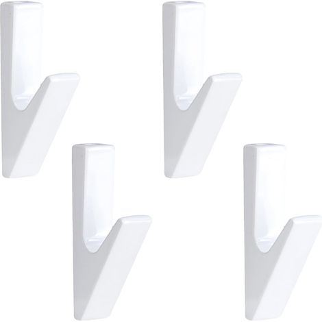 4 moderne Wandhaken aus Aluminiumlegierung, weiß, max. Traglast 20 kg, für Flur oder Küche