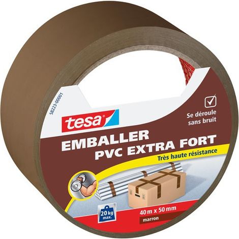 Adhésif emballage PVC Extra-fort 40m x 50mm Marron (1/4)