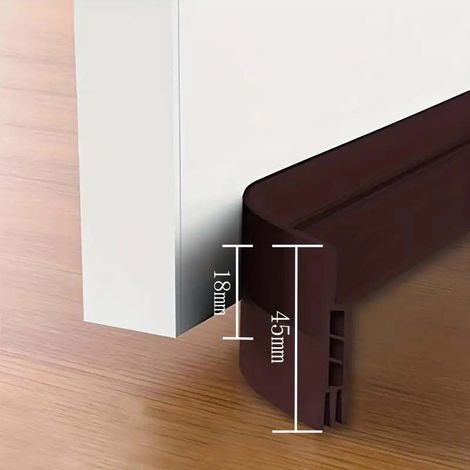 Bas de Porte Anti-Courant d'air & étanchéité Porte - Nouveau Bas de Porte Isolant (Rapide à Installer), idéal pour l'isolation Contre Le Froid, Le Bruit & l'humidité (1 x Marron) (1/4)