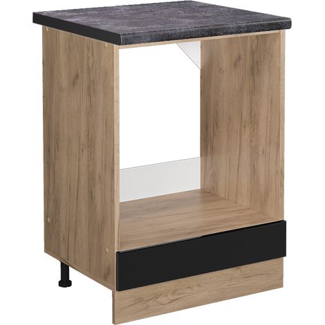 Meuble pour four R-Line, Noir Haute brillance, 60 cm , PT Anthracite, Vicco