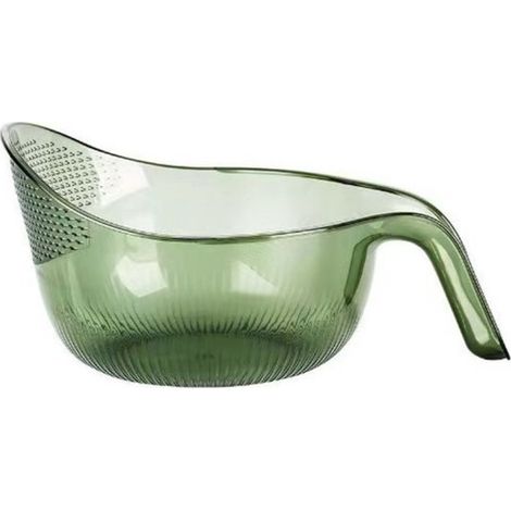 Laveuse à riz et passoire multifonctionnelles - Bol de cuisine, panier d'égouttage, coupe à fruits avec poignées (1/5)