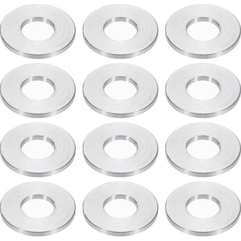 Rondelles en Aluminium M10, 12pcs Entretoise Métallique à Vis Ronde, Rondelle Plate pour Vis Tige Écrous Boulons, Bague d'Écartement en Métal 10.5mm ID x 24mm OD x 3mm Hauteur (1/5)