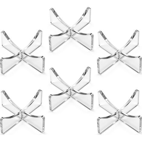 Lot de 6 supports de ballons en acrylique pour football, basket-ball, football, volley-ball, rugby, étui transparent pour trophées, objets de collection de sport à la maison, au bureau (1/5)