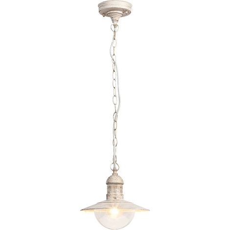 Rabalux Oslo - Lampada a sospensione da esterno, Metallo Plastica, bianco anticato, 24 x 24 x 76 cm, E27 (1/5)
