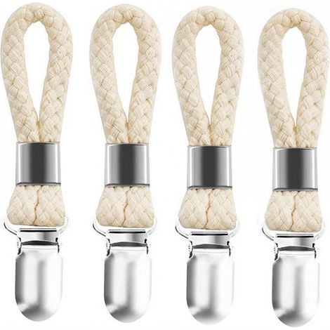 Lot de 4 crochets porte serviettes avec pinces robustes pour torchons de cuisine serviettes de bain balcon et portes de placard (1/5)