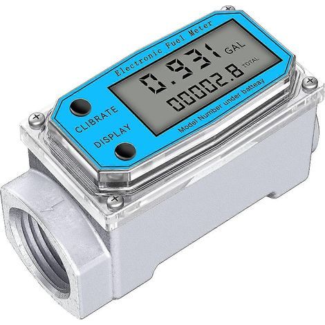Débitmètre d'eau à turbine numérique avec affichage LCD numérique, compteur NPT et filetage FNPT. Débitmètre de carburant.