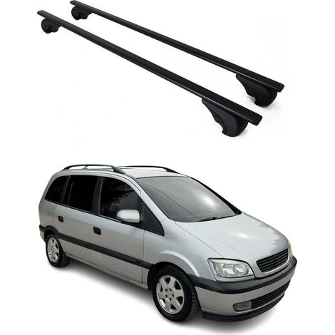 OMAC Dachträger Querträger für Opel Zafira A 1999-2005 – Abschließbar – Max. 75 kg – 2 Stangen Stahl Schwarz (1/5)