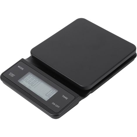 Balance de cuisine électronique numérique LCD 3 kg/0,1 g avec minuterie et chargement USB, idéale pour peser les aliments, notamment le café filtre. (1/5)