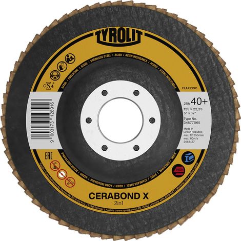 Tyrolit Schleiflamellenteller Cerabonx-X Premium gerade Schleifteller 125 mm K60 (1/5)