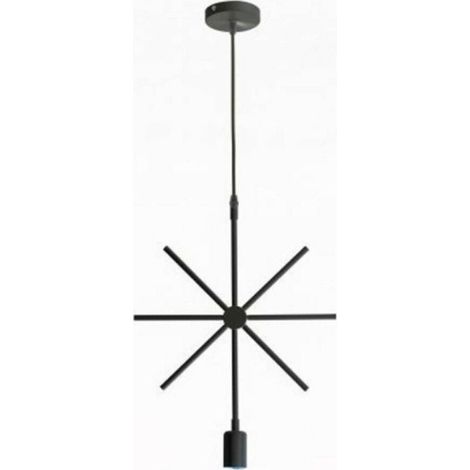 TrAdE Shop Traesio - Lampada A Sospensione Moderna A Stella Per Lampadine E27 Portalampada B35-x - Nero (1/2)