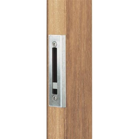 Gâche pour serrure H-METAL ou H-WOOD en aluminium pour poteau bois - LOCINOX - (1/2)