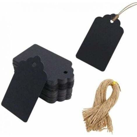 100 Stück Kraftpapier-Preisschilder, 3 x 5 cm, Ladenetiketten, Etiketten für Schmuck und Bekleidung, Schwarz