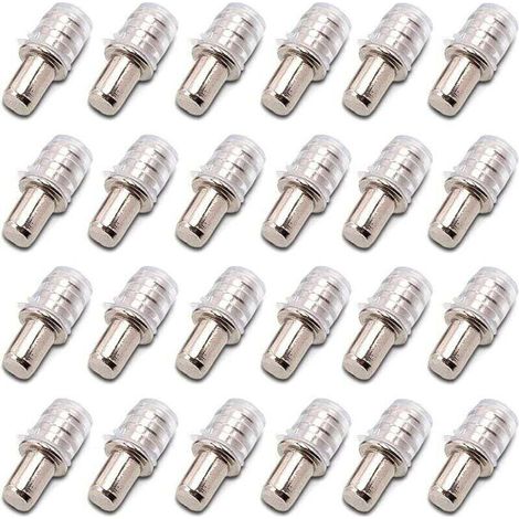 100 Stück Regalstützstifte, Einsteck-Regalstützstifte, 5 mm Einsteck-Regalstützstifte mit Gummihülse für Holzregale - Crezuo