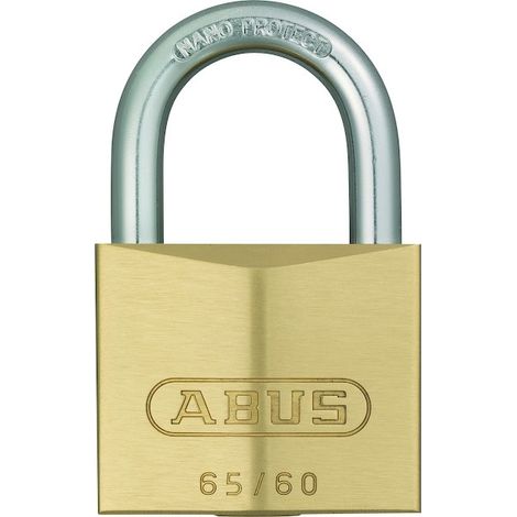 Cadenas à clé 65/60KA6601 laiton massif - Largeur du coffre : 60 mm - Hauteur de l'anse : 35 mm - ABUS