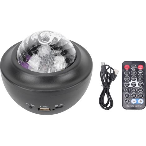 Lampe Projecteur LED avec Bluetooth et Contrôle à Distance - Projection Lumière Ondulée Silencieuse, Batterie Rechargeable 2000mAh, ABS, 110x94mm