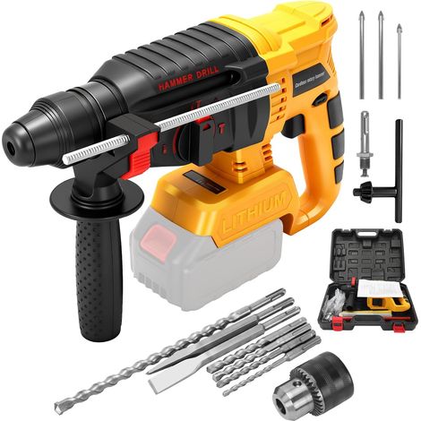 Marteau Perforateur 800W Sans Fil pour batterie 18V, 3J Perceuse à Percussion, SDS-Plus, Marteau de démolition, poignée anti-vibration, pour les Professionnels et les Bricoleurs (sans batterie) (1/5)