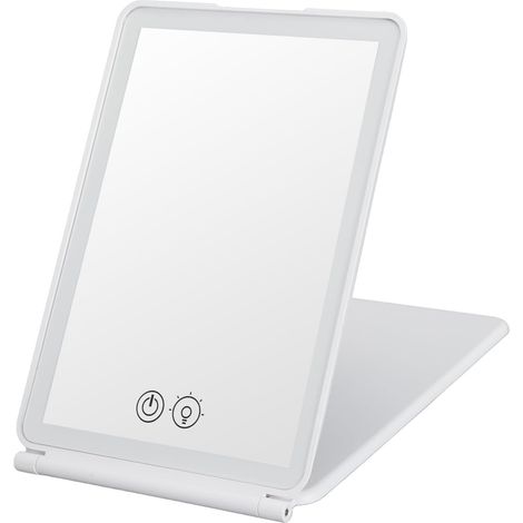 Miroir de Maquillage éclairé, Miroir Grossissant 3X Pliable, Miroir de Maquillage de Voyage Portable à LED avec luminosité Réglable, 3 Modes de Couleur, Essentiel de Voyage pour