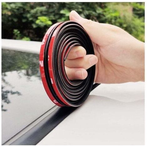 Joint pare brise adhesif Universel de 4 mètres, joint toit ouvrant, joint porte voiture, joint caoutchouc adhesif, colle pare brise voiture (14mm 4m) (1/5)