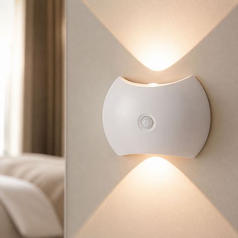 Applique LED Murale Aimantée Rechargeable USB, Détection de Mouvement, 3 Températures de Couleur, Sans Fil pour Chambre et Couloir (1/5)