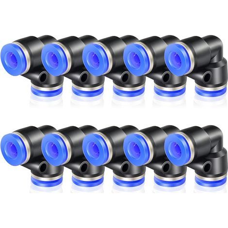 10 Pcs Coude 6mm Tube OD Push to Connect Tube Pneumatique Raccords Push Lock (PV6) (1/5)