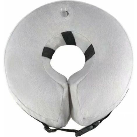 Collier pour Chien Collier de Chien Gonflable de Protection Collier de Protection Collier pour Animaux de Compagnie Réglable Collier de Protection Confortable avec Velcro，(Gris S) (1/5)