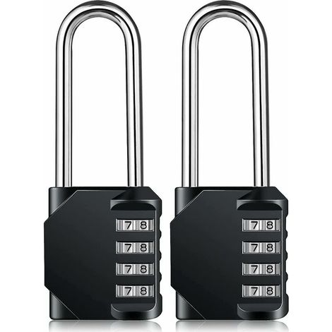 CREA Combination Padlock Heavy Duty Lock - Weatherproof Padlock, Resettable Lock, 2.5inch Long Shackle 4-digit Zinc Alloy Combination Lock For Shed Fence G
