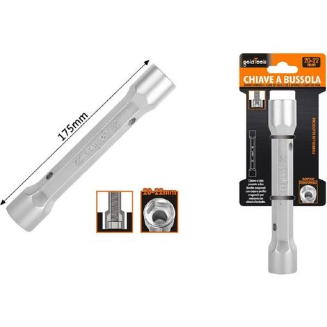 Trade Shop - BUSSOLA TUBO ESAGONALE AB 175 MM DOPPIE BOCCHE ESAGONALI 20-22 MM 97554 - (1/2)