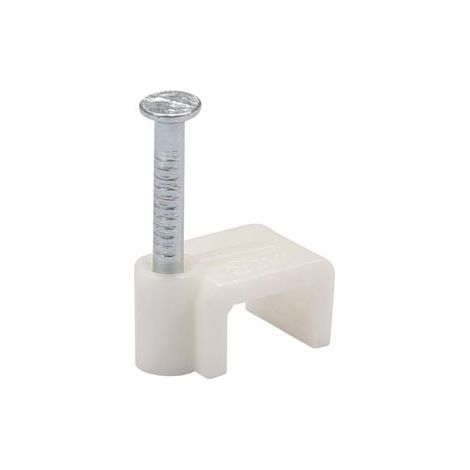 Befestigungsclip Flach, Weiß, 8 mm (100 Stück/Box)