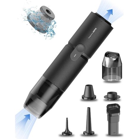 Mini Aspirateur à Main 4 en 1, 15000 PA Souffleur de Poussière Voiture Aspirateur portatif multifonction pour voiture, table, clavier, compact léger pour petits nettoyages quotidiens (1/5)