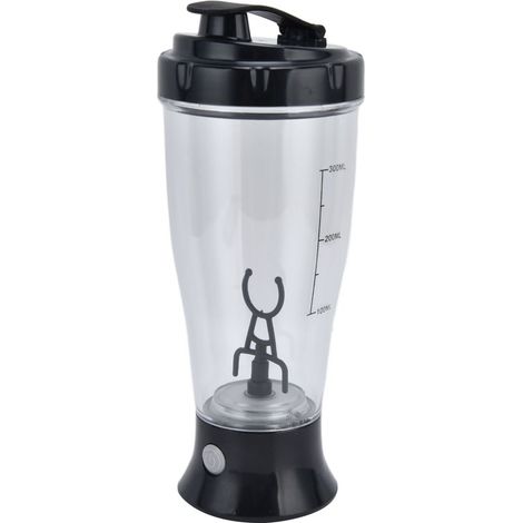 Tasse à mélanger électrique automatique 350ml pour café et lait, bouteille shaker noire (1/5)