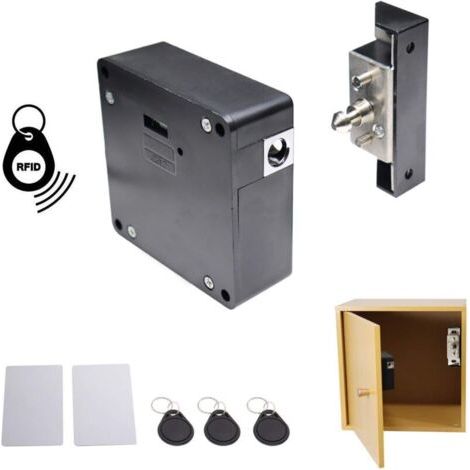 Cerradura electrónica para armario de madera con 5 tarjetas/etiquetas IC. (1/4)