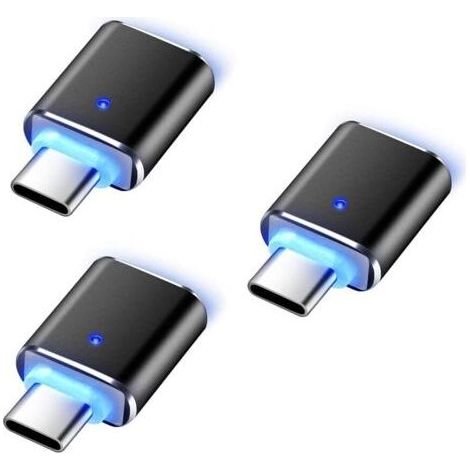 USB-C-auf-USB-Adapter (3er-Pack), USB-C-Stecker auf USB 3.0-Buchse, High-Speed-OTG-Anschluss, kompatibel mit Google Pixel, Chromebook, Samsung Galaxy S10/S9, Huawei P20/P30, MacBook Pro (1/5)